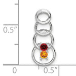 14K White Gold 2 Synthetic Stone Family Pendant, 20 x 8mm view