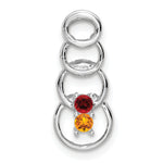 14K White Gold 2 Genuine Stone Family Pendant, 20 x 8mm view