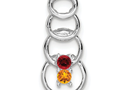 14k White Gold 2 Stone Family Pendant Mounting, 20 x 8mm