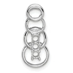 14K White Gold 3 Synthetic Stone Family Pendant, 20 x 8mm view