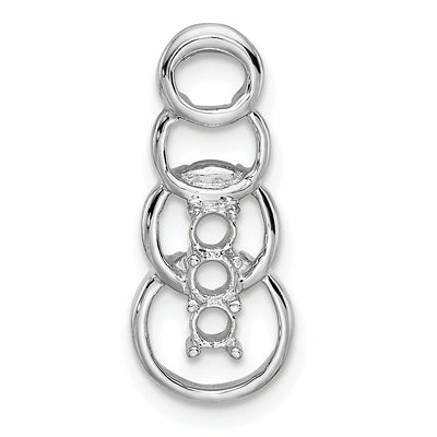 14K White Gold 3 Synthetic Stone Family Pendant, 20 x 8mm