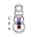 14K White Gold 3 Synthetic Stone Family Pendant, 20 x 8mm view