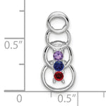 14K White Gold 3 Genuine Stone Family Pendant, 20 x 8mm view