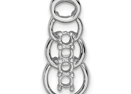 14k White Gold 4 Stone Family Pendant Mounting, 20 x 8mm