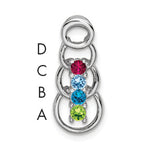 14K White Gold 4 Synthetic Stone Family Pendant, 20 x 8mm view