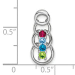 14K White Gold 4 Synthetic Stone Family Pendant, 20 x 8mm view
