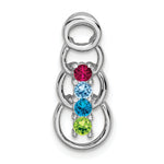 14K White Gold 4 Genuine Stone Family Pendant, 20 x 8mm view