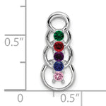 14K White Gold 5 Synthetic Stone Family Pendant, 20 x 8mm view