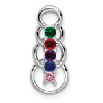 14K White Gold 5 Genuine Stone Family Pendant, 20 x 8mm view