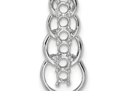 14k White Gold 6 Stone Family Pendant Mounting, 20 x 8mm
