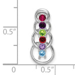 14K White Gold 6 Genuine Stone Family Pendant, 20 x 8mm view