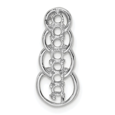 14K White Gold 7 Synthetic Stone Family Pendant, 20 x 8mm
