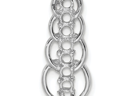 14k White Gold 7 Stone Family Pendant Mounting, 20 x 8mm