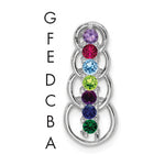 14K White Gold 7 Genuine Stone Family Pendant, 20 x 8mm view