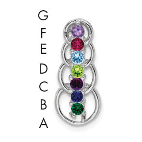 14k White Gold 7 Stone Family Pendant Mounting, 20 x 8mm