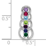 14K White Gold 7 Genuine Stone Family Pendant, 20 x 8mm view