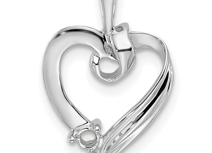 14k White Gold 1 Stone Family Pendant Mounting, 19 x 13mm