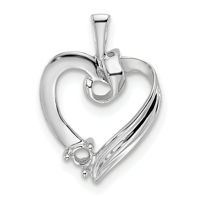 14K White Gold 1 Synthetic Stone Family Pendant, 19 x 13mm