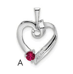 14K White Gold 1 Synthetic Stone Family Pendant, 19 x 13mm view