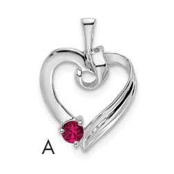 14k White Gold 1 Stone Family Pendant Mounting, 19 x 13mm