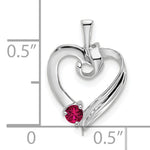 14K White Gold 1 Genuine Stone Family Pendant, 19 x 13mm view