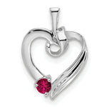 14K White Gold 1 Synthetic Stone Family Pendant, 19 x 13mm view