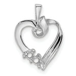 14K White Gold 2 Synthetic Stone Family Pendant, 19 x 13mm view