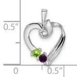 14K White Gold 2 Synthetic Stone Family Pendant, 19 x 13mm view