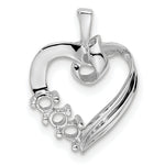 14K White Gold 3 Genuine Stone Family Pendant, 19 x 13mm view
