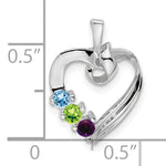 14K White Gold 3 Genuine Stone Family Pendant, 19 x 13mm view
