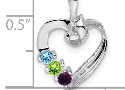 14k White Gold 3 Stone Family Pendant Mounting, 19 x 13mm