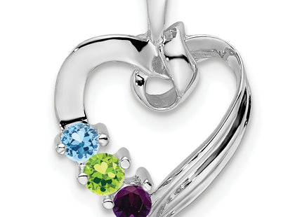 14k White Gold 3 Stone Family Pendant Mounting, 19 x 13mm