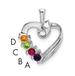 14K White Gold 4 Genuine Stone Family Pendant, 19 x 13mm view