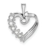 14K White Gold 5 Genuine Stone Family Pendant, 19 x 13mm view