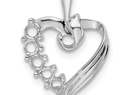 14k White Gold 5 Stone Family Pendant Mounting, 19 x 13mm
