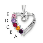 14K White Gold 5 Synthetic Stone Family Pendant, 19 x 13mm view