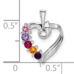 14K White Gold 5 Synthetic Stone Family Pendant, 19 x 13mm view