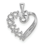 14K White Gold 6 Genuine Stone Family Pendant, 19 x 13mm view