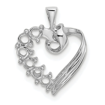 14K White Gold 6 Synthetic Stone Family Pendant, 19 x 13mm