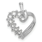 14K White Gold 7 Genuine Stone Family Pendant, 19 x 13mm view