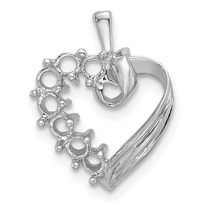 14K White Gold 7 Synthetic Stone Family Pendant, 19 x 13mm