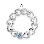 14K White Gold 1 Genuine Stone Family Pendant, 19 x 19mm view