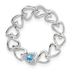 14K White Gold 1 Genuine Stone Family Pendant, 19 x 19mm view