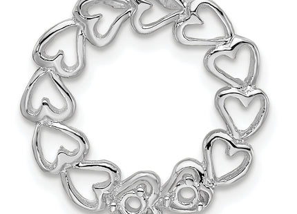 14k White Gold 2 Stone Family Pendant Mounting, 19 x 19mm