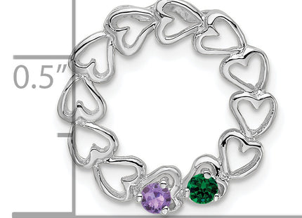 14k White Gold 2 Stone Family Pendant Mounting, 19 x 19mm