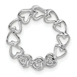 14K White Gold 3 Genuine Stone Family Pendant, 19 x 19mm view