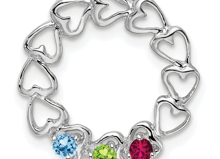 14k White Gold 3 Stone Family Pendant Mounting, 19 x 19mm