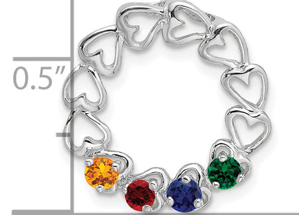 14k White Gold 4 Stone Family Pendant Mounting, 19 x 19mm