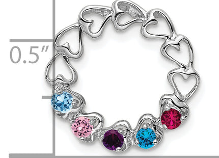 14k White Gold 5 Stone Family Pendant Mounting, 19 x 19mm