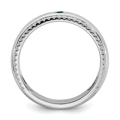14K WG 1 Birthstone and Diamond Mother's Ring Semi-mount